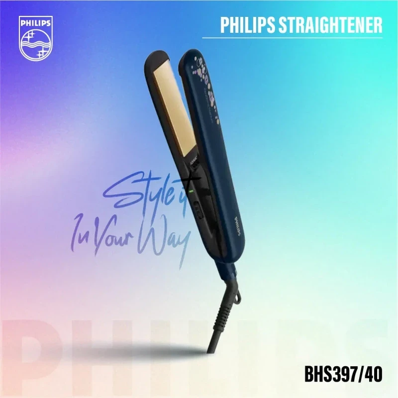 Philips BHS397/40 Kerashine Titanium Straightener with Silk Protect Technology. Straighten, curl with Instant Shine.