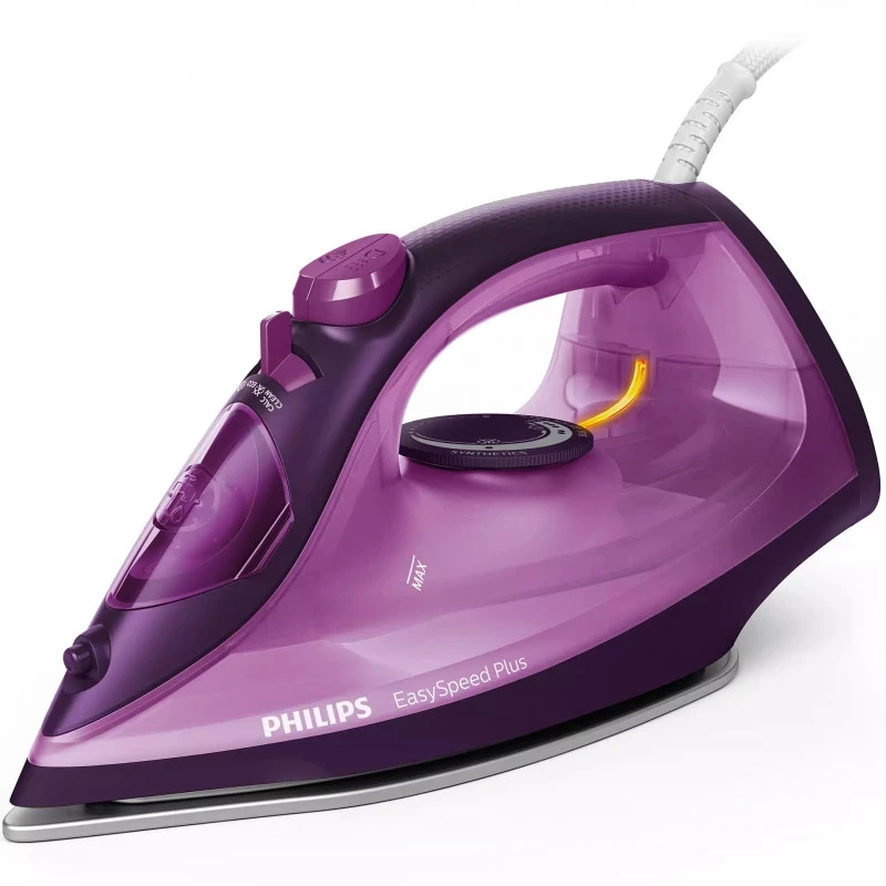 Philips GC2147/30 Easy-Speed Plus Steam Iron 2400 Watts Ceramic Soleplate Purple