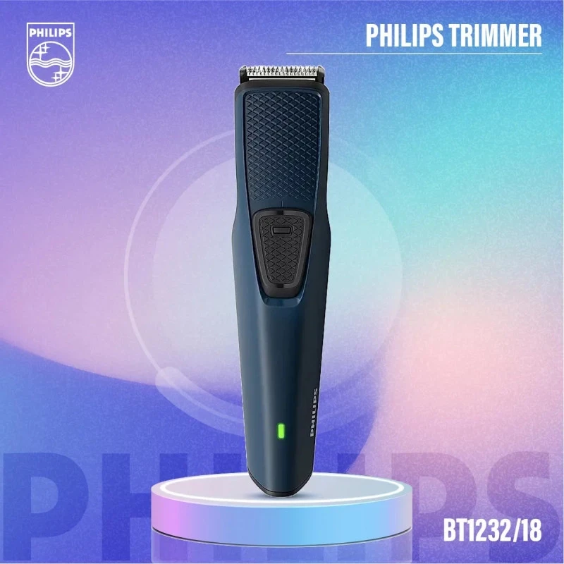 Philips BT1232/18 Battery Powered Skin-Protect Beard Trimmer for Men - Cordless Rechargeable with USB Charging