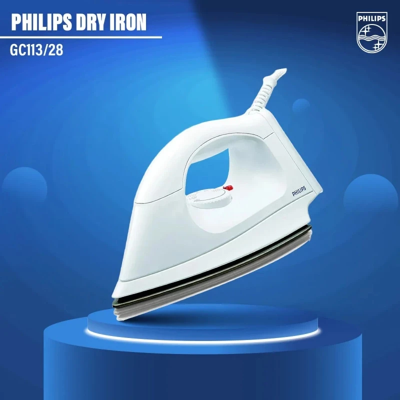 Philips HI113/28 1000-Watt Plastic Body PTFE Coating Dry Iron