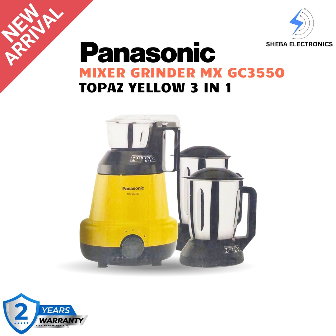 Panasonic MX-GC3550 Mixer Grinder – 900 Watts (Topaz Yellow) Powerful Performance, Elegant Design