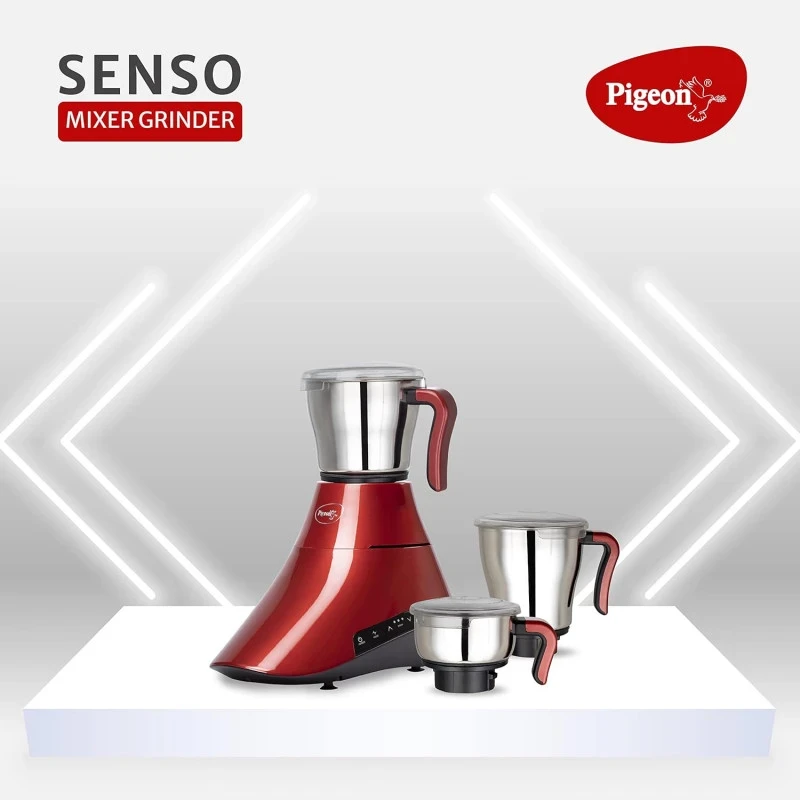 Pigeon Senso ‎15581 Mixer Grinder 750 Watt with 3 Stainless Steel Jar