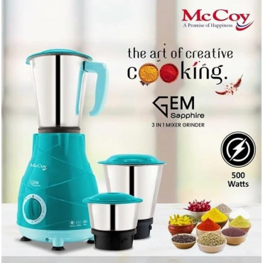 Mccoy GEM  Sapphire 500 watt Mixer Grinder (3 Jars)