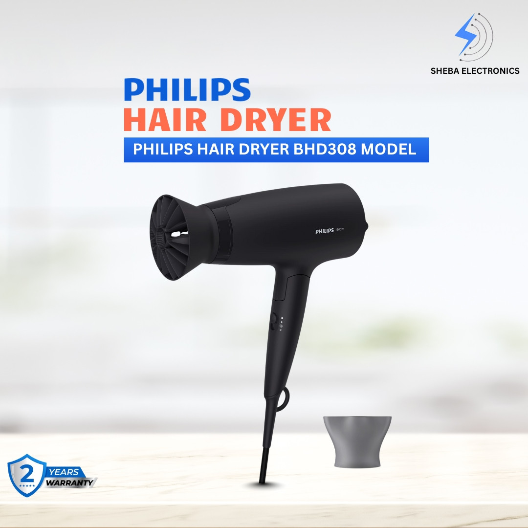 Philips BHD308 Hair Dryer 3000 Series  – Powerful Drying with Care!